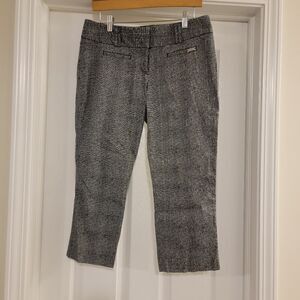 Express cropped dress pants black white size 8